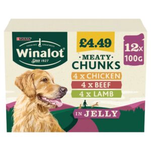 WINALOT Meaty Chunks Mixed in Jelly Wet Dog Food 12x100g PMP